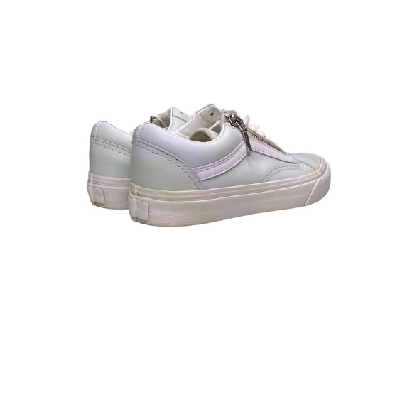 Vans Old Skool Zip Leather Shoes Mens 3.5 Womens 5.0 Zephyr Blue & Blanq White - Picture 5 of 16